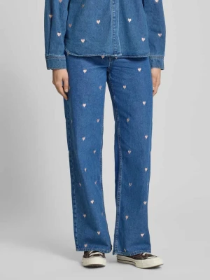 Jeansy o kroju loose fit z szerokimi nogawkami z czystej bawełny model 'VEGA' Only Jeansowy niebieski