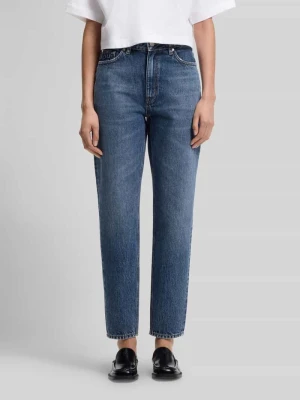 Jeansy o kroju mom fit z czystej bawełny, 5 kieszeni Hugo Niebieski