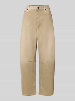 Jeansy o kroju regular fit barrel z czystej bawełny model 'ARCADIA' Weekend Max Mara Beżowy