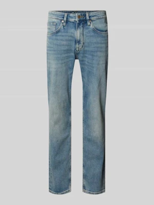 Jeansy o kroju regular fit tapered z mieszanki bawełny model 'MAURO' s.Oliver Jasnoniebieski