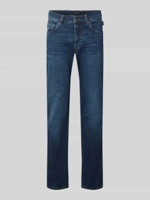 Jeansy o kroju regular fit w 5 kieszeni Bugatti Ciemnoniebieski