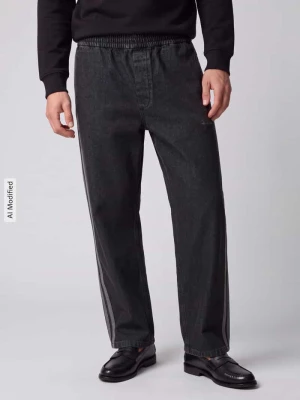 Jeansy o kroju regular fit z czystej bawełny Adidas Czarny