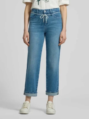 Jeansy o kroju regular fit z utrwalonymi wykończeniami nogawek Marc Cain