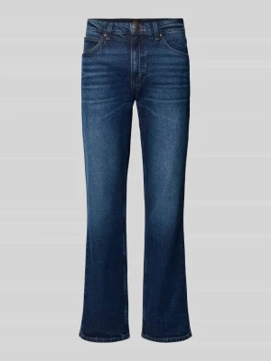 Jeansy o kroju regular straight fit z efektem znoszenia Lee Jeansowy niebieski