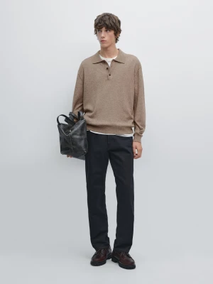 Jeansy O Kroju Relax Fit - Ciemnoniebieski - - Massimo Dutti - Mężczyzna