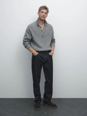 Jeansy O Kroju Relax Fit - Granatowy - - Massimo Dutti - Mężczyzna