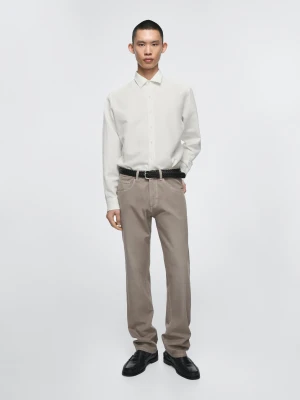 Jeansy O Kroju Relax Fit - Jasnozielony - - Massimo Dutti - Mężczyzna