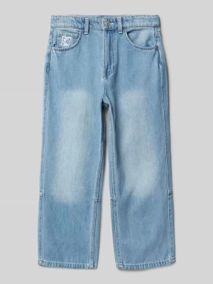 Jeansy o kroju relaxed fit z 5 kieszeniami i wyhaftowanym logo Karl Kani Niebieski
