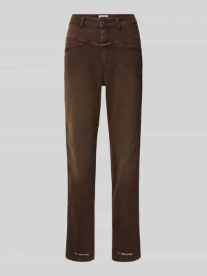 Jeansy o kroju relaxed fit z detal z logo model 'PEDAL PUSHER' Closed Czekoladowy