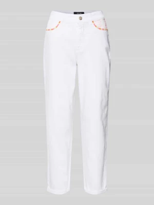 Jeansy o kroju relaxed fit z haftami Marc Cain