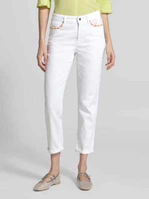 Jeansy o kroju relaxed fit z haftami Marc Cain
