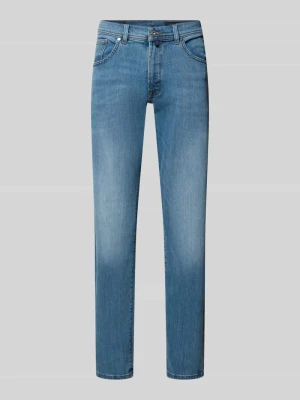 Jeansy o kroju relaxed fit z wpuszczanymi kieszeniami model 'Dijon' Pierre Cardin Jasnoniebieski