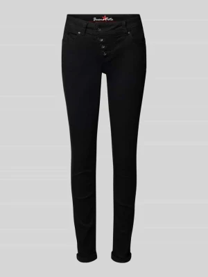 Jeansy o kroju skinny fit z asymetryczną listwą guzikową Buena Vista