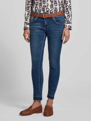 Jeansy o kroju skinny fit z cekinowym obszyciem model ‘CHERRY’ Blue Monkey