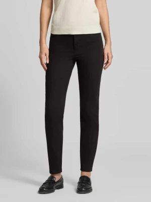 Jeansy o kroju skinny fit z elastycznej mieszanki bawełny z kamienie stras Marc Cain Czarny