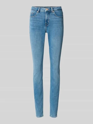 Jeansy o kroju skinny fit z guzikiem i zamkiem błyskawicznym model 'Elma' Opus Jeansowy niebieski