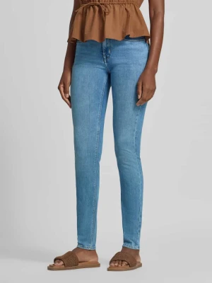 Jeansy o kroju skinny fit z guzikiem i zamkiem błyskawicznym model 'Elma' Opus Jeansowy niebieski