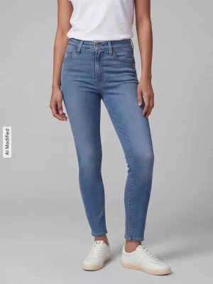 Jeansy o kroju skinny fit z mieszanki bawełny model '721®' Levi's Niebieski