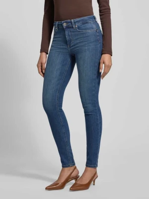 Jeansy o kroju skinny fit z obszyciem ozdobnymi kamieniami model ‘DIVINE’ Liu Jo White