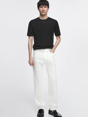 Jeansy O Kroju Slim - Biały - Massimo Dutti - Male