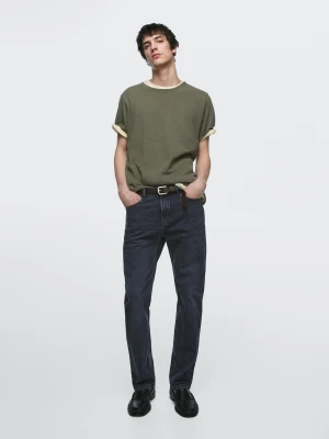 Jeansy O Kroju Slim - Ciemnoniebieski - - Massimo Dutti - Mężczyzna