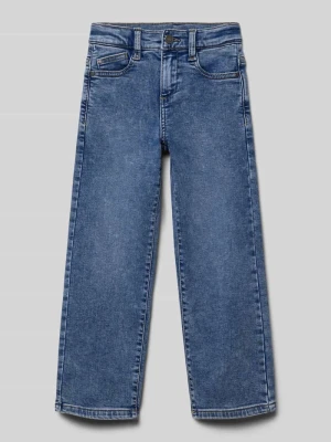 Jeansy o kroju slim fit baggy z mieszanki bawełny s.Oliver Niebieski