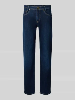jeansy o kroju slim fit w stylizowana na denim w odcieniu dark-wash model 'Arne' MAC Jeansowy niebieski