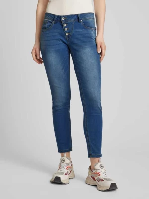 Jeansy o kroju slim fit z asymetryczną listwą guzikową model ‘Malibu’ Buena Vista