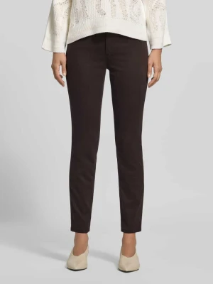 Jeansy o kroju slim fit z domieszką lyocellu Marc Cain Ciemnobrązowy