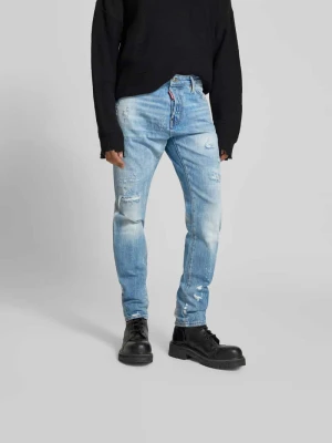 Jeansy Slim w efekcie znoszenia, o kroju slim fit Dsquared2 Jeansowy niebieski