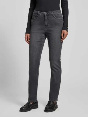 Jeansy o kroju slim fit z efektem znoszenia model ‘MARY THERMO’ BRAX