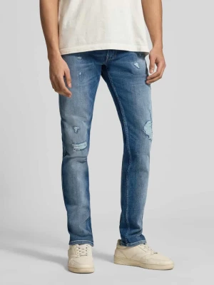 Jeansy o kroju slim fit z efektem znoszenia Replay
