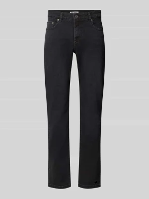 Jeansy o kroju slim fit z elastycznej mieszanki bawełny z szlufkami na pasek REVIEW Czarny