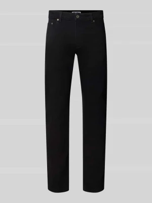 Jeansy o kroju slim fit z elastycznej mieszanki bawełny z szlufkami na pasek REVIEW Czarny