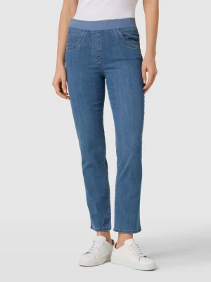 Jeansy o kroju slim fit z elastycznym pasem z logo model ‘Pamina Fun’ Raphaela By Brax