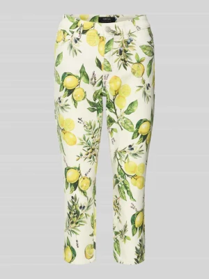 Jeansy o kroju slim fit z kwiatowym wzorem na całej powierzchni Marc Cain