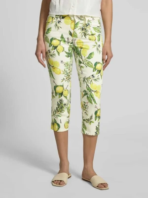 Jeansy o kroju slim fit z kwiatowym wzorem na całej powierzchni Marc Cain