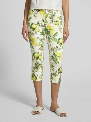 Jeansy o kroju slim fit z kwiatowym wzorem na całej powierzchni Marc Cain