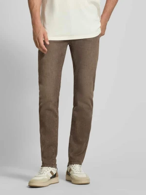jeansy o kroju slim fit z mieszanka bawełny model 'Chuck' BRAX Ciemnobrązowy