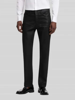 Jeansy o kroju slim fit z mieszanki bawełny i wiskozy model 'Hugo 708' Czarny