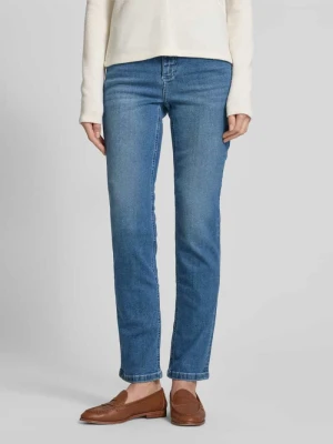 jeansy o kroju slim fit z mieszanki bawełny model 'CICI' Angels Niebieski