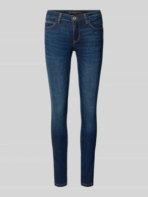 jeansy o kroju slim fit z mieszanki bawełny model 'Curve' Guess Ciemnoniebieski