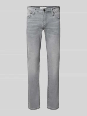 jeansy o kroju slim fit z mieszanki bawełny model 'Glenn' Jack&Jones Średnioszary