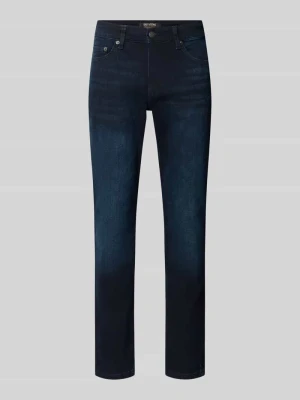 jeansy o kroju slim fit z mieszanki bawełny model 'LOOM' Only & Sons Jeansowy niebieski