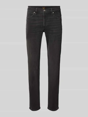 Jeansy o kroju slim fit z mieszanki bawełny model 'Luke' Lee Czarny