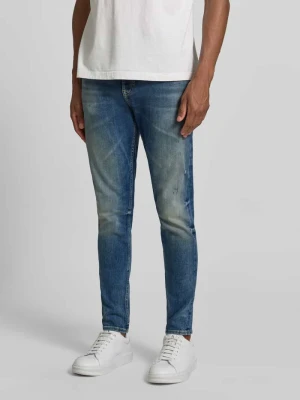Jeansy o kroju slim fit z mieszanki bawełny model 'ONYX' Boss Ciemnoniebieski