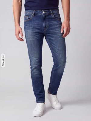 jeansy o kroju slim fit z mieszanki bawełny model 'Scanton' Tommy Jeans Jeansowy niebieski