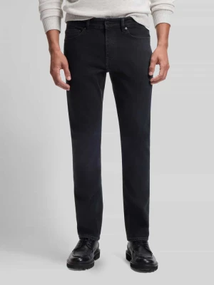 jeansy o kroju slim fit z naszywką z logo DELAWARE Boss Granatowy