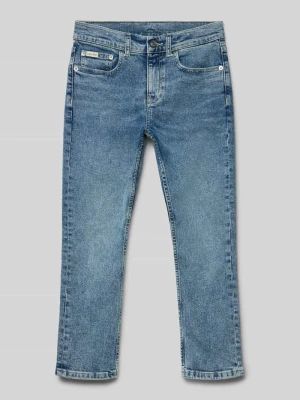 Jeansy o kroju slim fit z naszywką z logo model ‘DAD’ Calvin Klein Jeans Niebieski