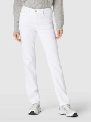 Jeansy o kroju slim fit z wpuszczanymi kieszeniami MAC Biały